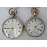 Two late Victorian silver cased pocket watches,