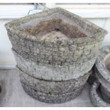 A set of four composition quadrant design planters 6''h 22''w OS4