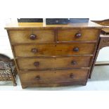 A late 19thC mahogany five drawer dressing chest,