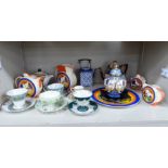 Decorative ceramics: to include Clarice Cliff inspired teaware by Burslem;