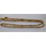 A 9ct gold fancy twist wire link necklace,