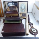 A mixed lot: to include a late 19thC brass bound mahogany writing slope 7''h 18''w BSR
