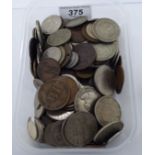Uncollated British pre-decimal and world coins: to include two late Victorian crowns 1889 & 1892