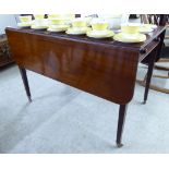 A mid 19thC mahogany Pembroke table with an end drawer and a facsimile on the reverse,
