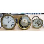 Three late 19thC 8 day clock movements,