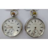 Two late 19th/early 20thC Waltham silver cased pocket watches,