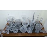 Brierley and other crystal tableware: to include a punch bowl with cover,