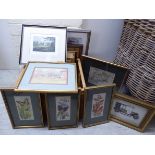 Framed pictures and prints: to include reproduced maps 4'' x 6'' BSR