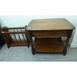 An Ercol Golden Dawn two tier, single drawer side table,