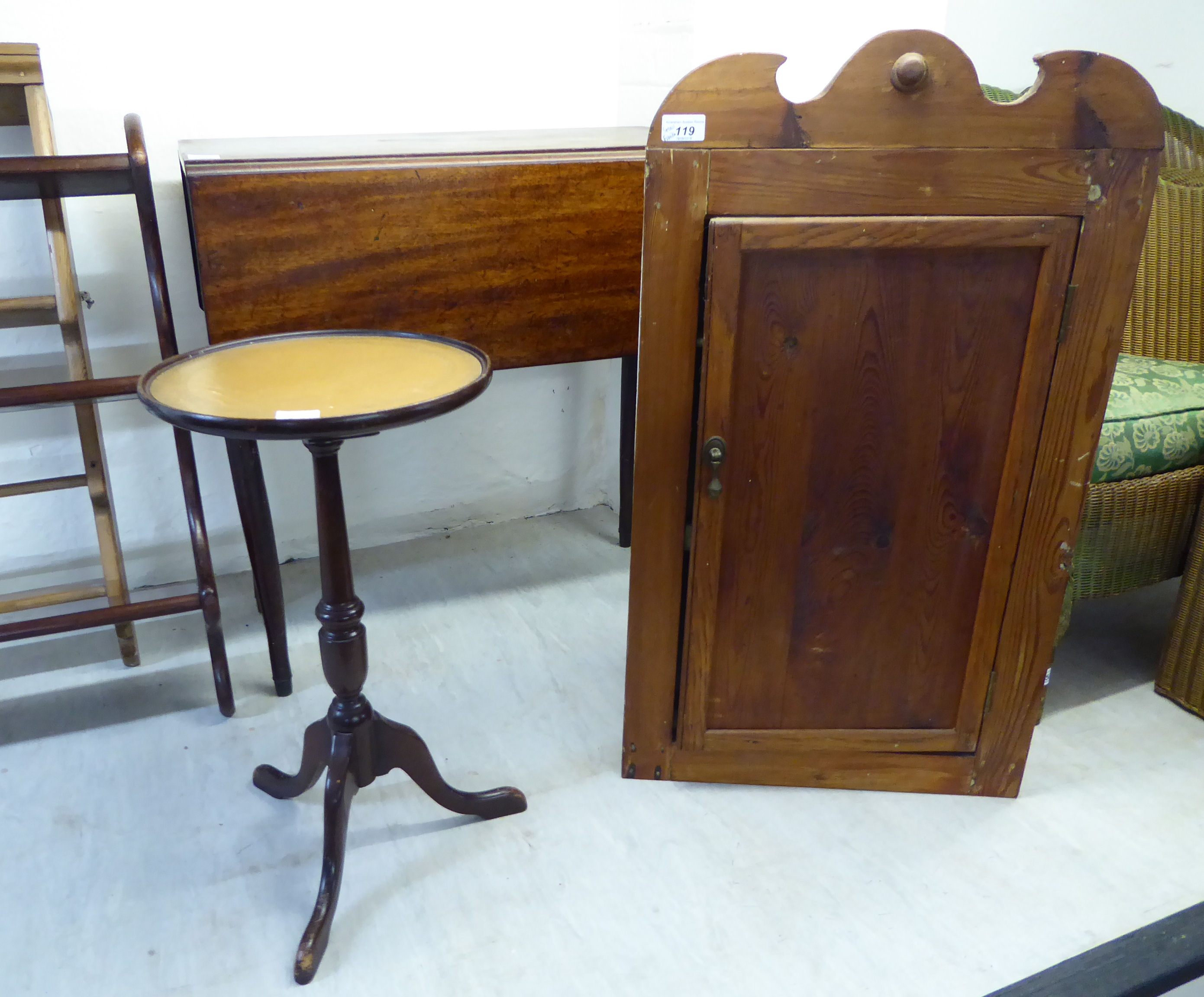 Small furniture: to include a late Victorian honey coloured pine corner cabinet, - Image 3 of 4