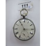 A mid Victorian silver cased pocket watch,