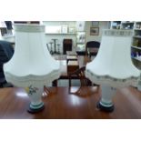 A pair of modern French porcelain table lamps,
