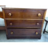 A mid Victorian mahogany three drawer dressing chest,