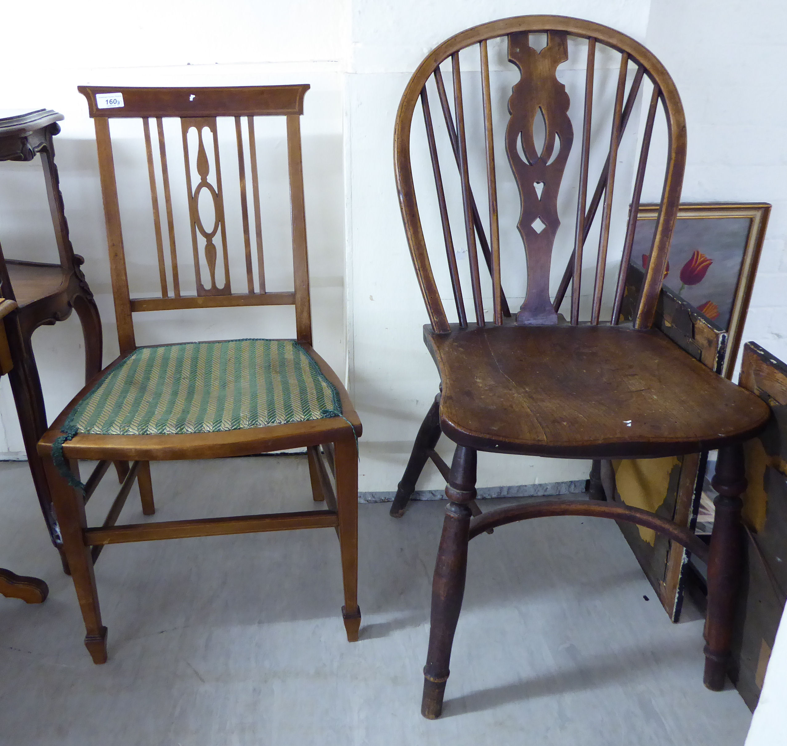 Three Victorian/Edwardian period mahogany and other chairs: to include a child's bedroom chair - Image 2 of 3