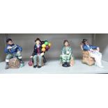 Four Royal Doulton china figures: to include 'Fortune Teller' HN2159 7''h OS10