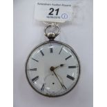 An early Victorian silver cased pocket watch,