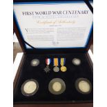 A Limited Edition King George V Great War Centenary coin and medal collection with a certificate of