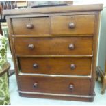 A mid Victorian mahogany five drawer dressing chest,