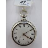 A late Victorian silver cased pocket watch,