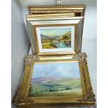 Four framed landscapes: to include Donald Ayers - 'Bodgeworthy Water' oil on board bears a