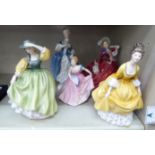 Five Royal Doulton china figures: to include 'Autumn Breezes' HN1934 7.