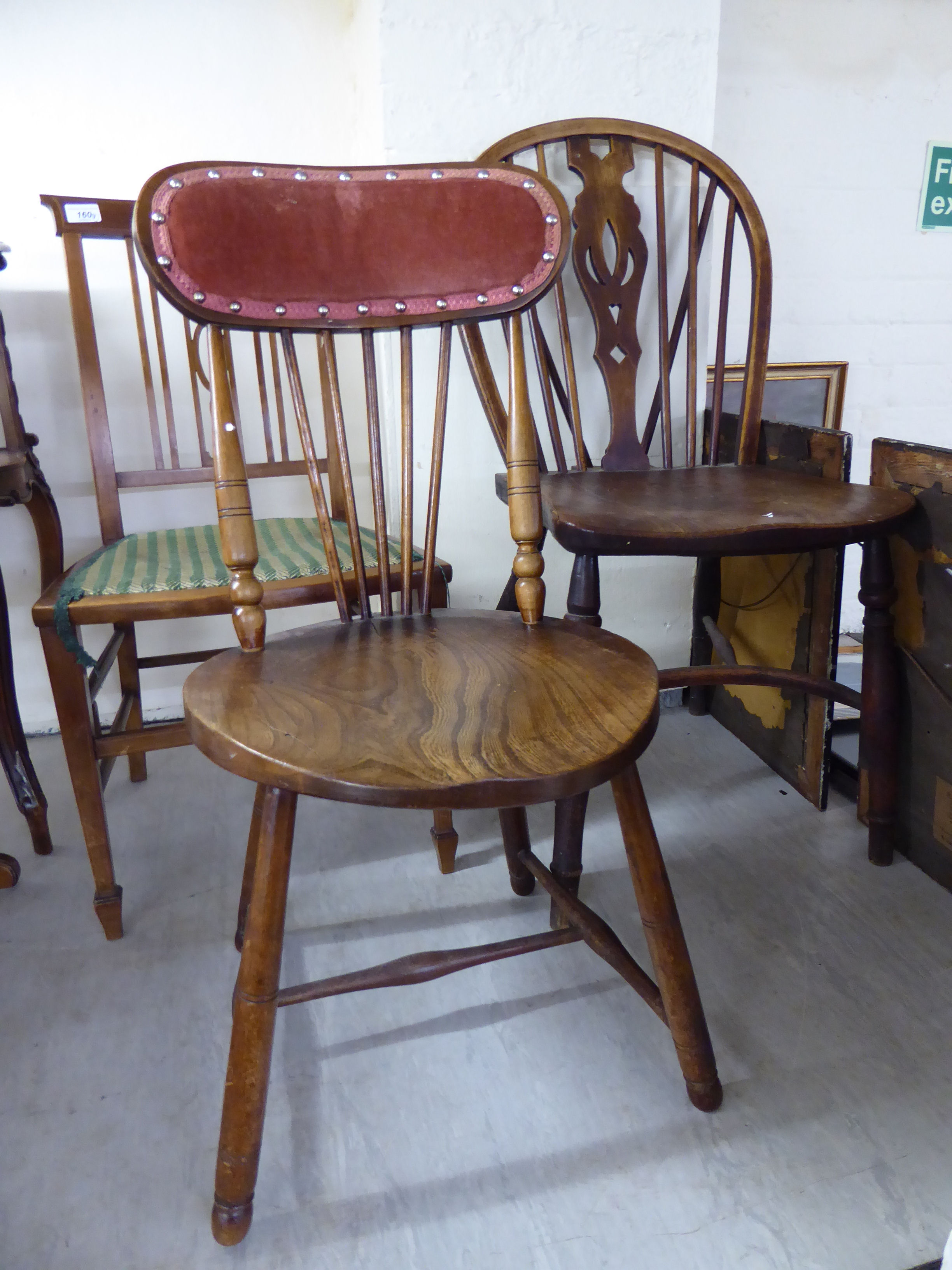 Three Victorian/Edwardian period mahogany and other chairs: to include a child's bedroom chair