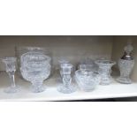 Glassware: to include a lead crystal bowl with slice-cut decoration 10''dia OS9