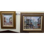 Burnett - a Parisian street scene oil on canvas bears a signature 12'' x 16'' framed;