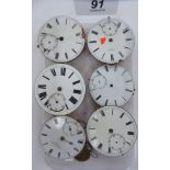 Six late 19thC and later fusee lever watch movements,