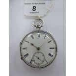 A late Victorian silver cased pocket watch,