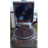 A mid 20thC portable gramophone,