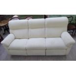 A Parker Knoll beige fabric upholstered three person recliner settee CA