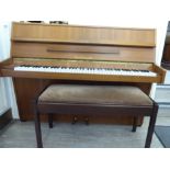 A modern Zimmerman teak cased upright piano model no.