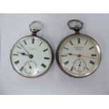 Two late 19th/early 20thC JW Benson silver cased pocket watches,