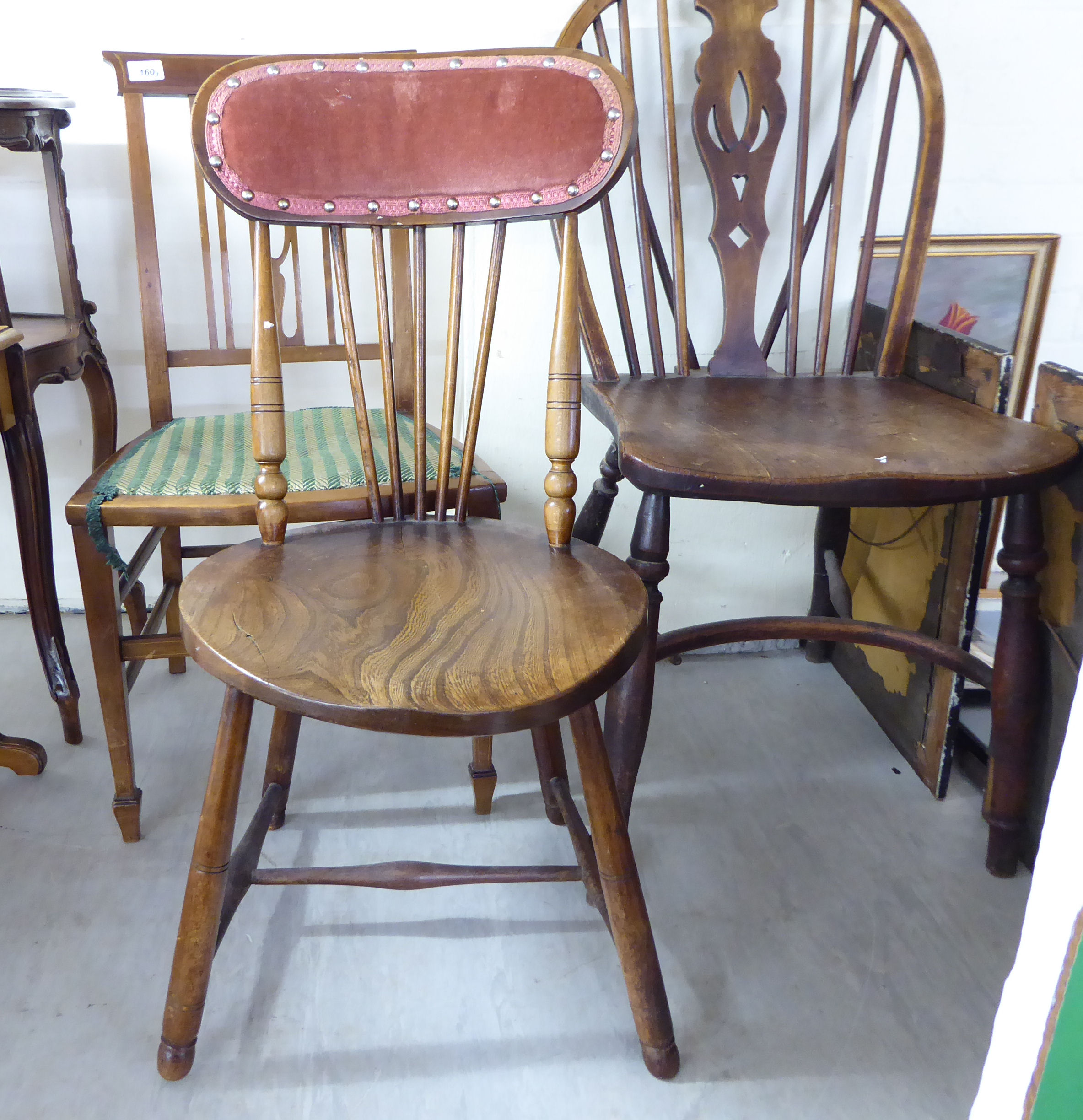 Three Victorian/Edwardian period mahogany and other chairs: to include a child's bedroom chair - Image 3 of 3