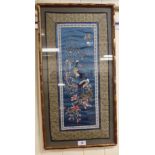 A mid 20thC Chinese embroidered panel,