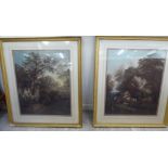 Two Thomas Gainsborough coloured prints 22'' x 27'' framed LSB