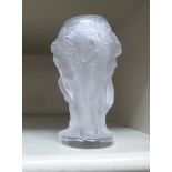 A 20thC (possibly French) Lalique inspired part frosted glass vase,