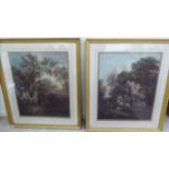 Two Thomas Gainsborough coloured prints 22'' x 27'' framed BL