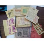 Uncollated 20thC ephemera: to include unused motor fuel ration books; National Savings books;