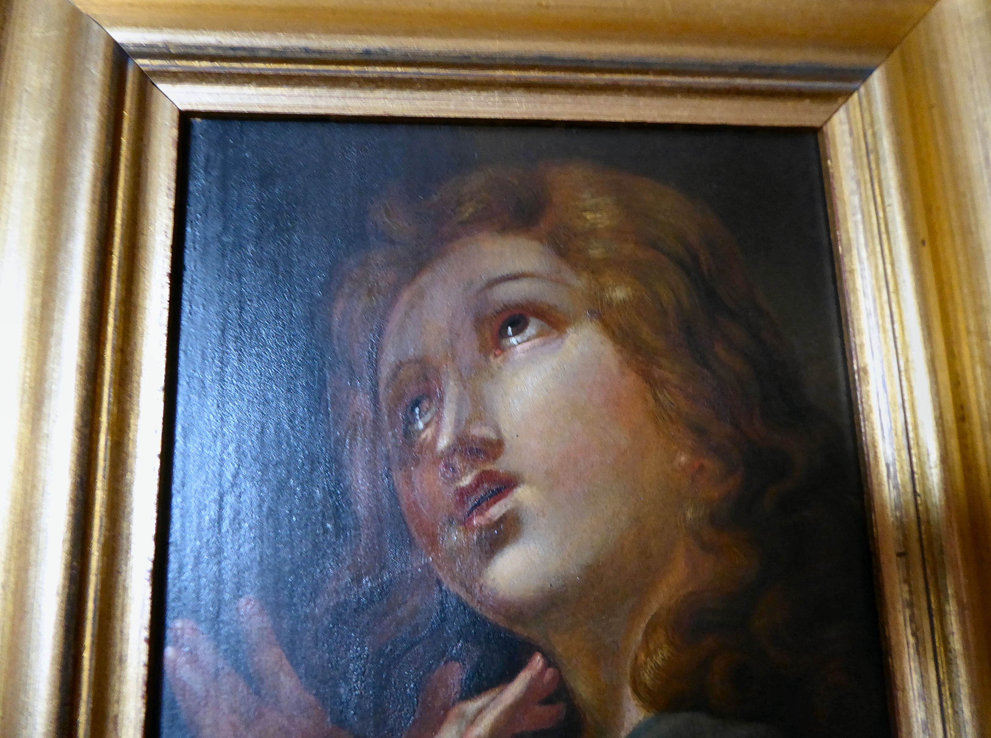 Two 'antique' reproduction paintings - one, a religious study; the other, - Image 3 of 7