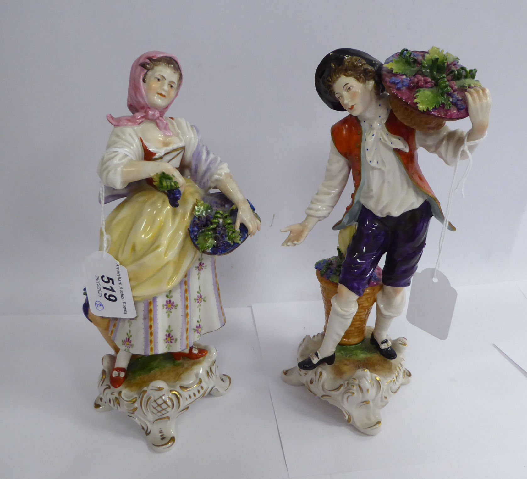 Two similar early 20thC Continental porcelain figures,