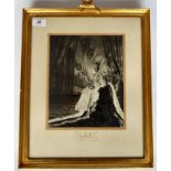 Attributed to Cecil Beaton - a Coronation, Queen Elizabeth II monochrome photograph,