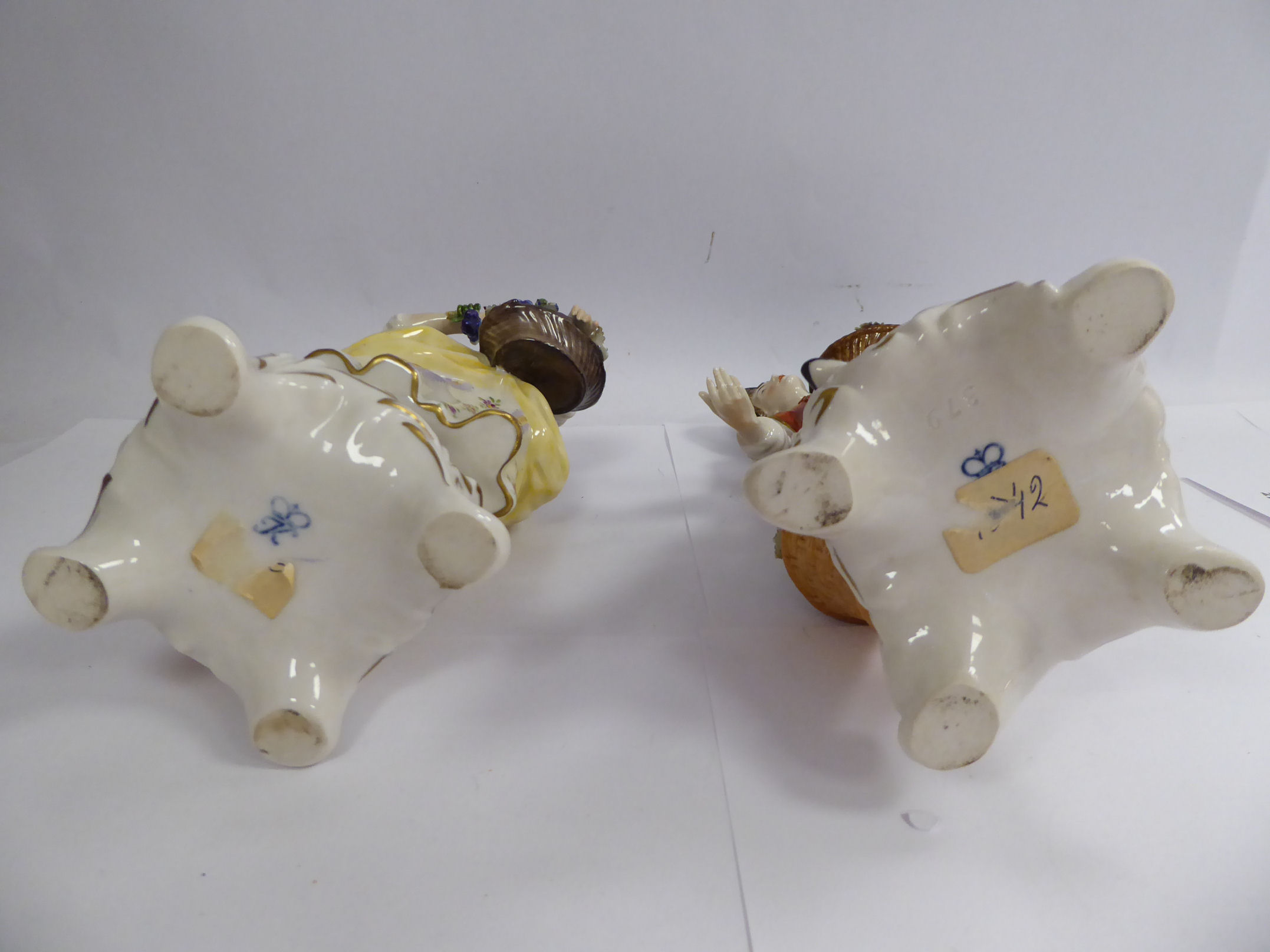 Two similar early 20thC Continental porcelain figures, - Image 4 of 4