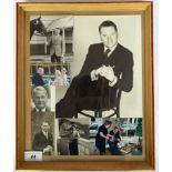 A small monochrome and coloured photographic collage, relating to Ian Thomas,