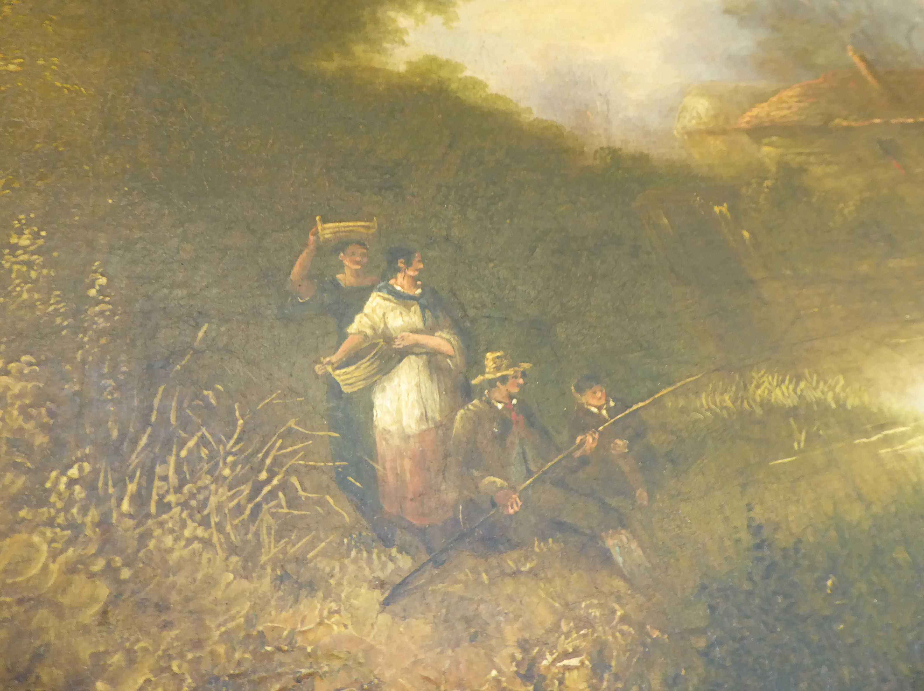 Pictures: to include a late 19thC study, figures beside a river oil on canvas 16. - Image 6 of 6