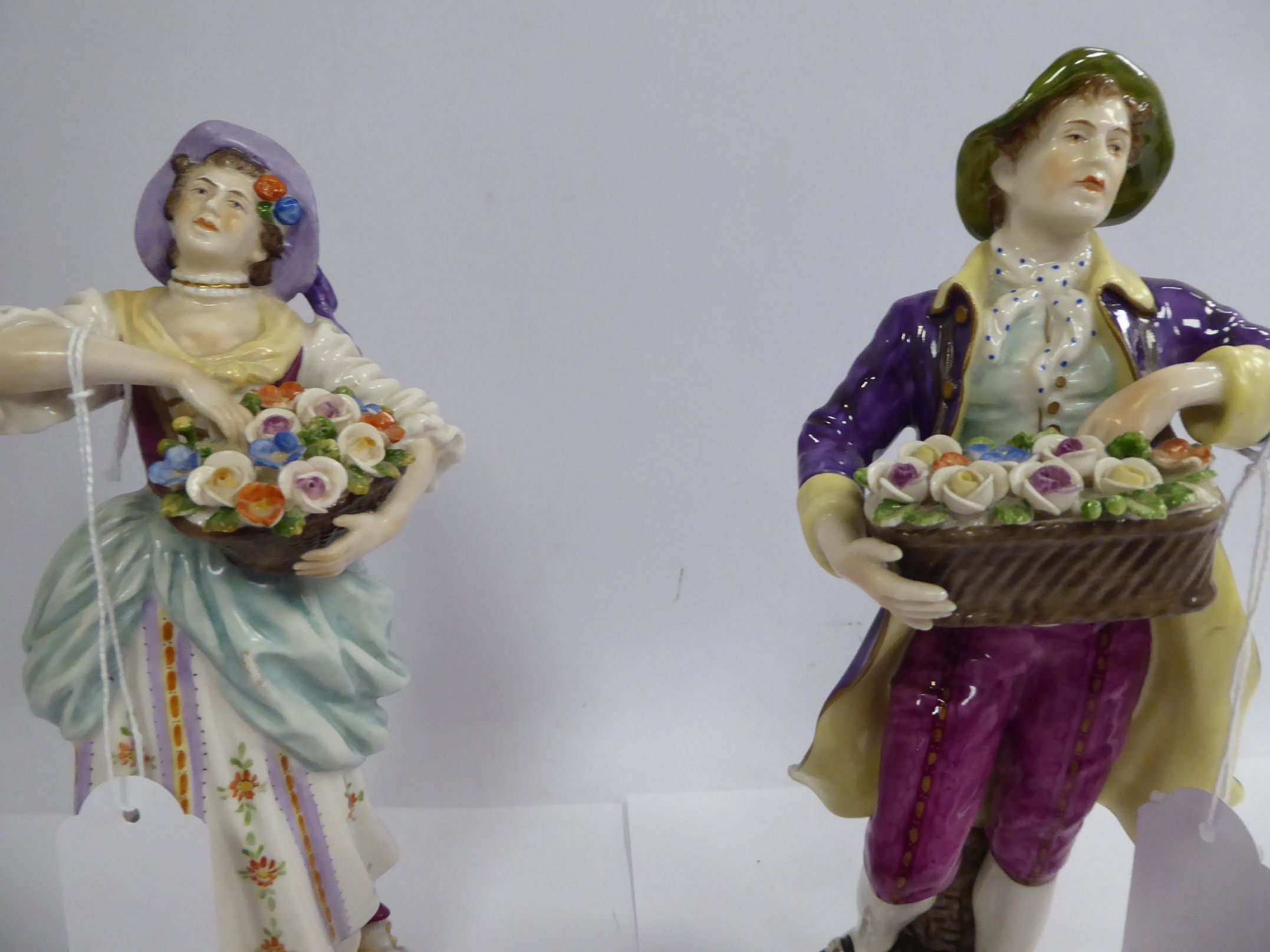 Two similar early 20thC Continental porcelain figures, - Image 3 of 5