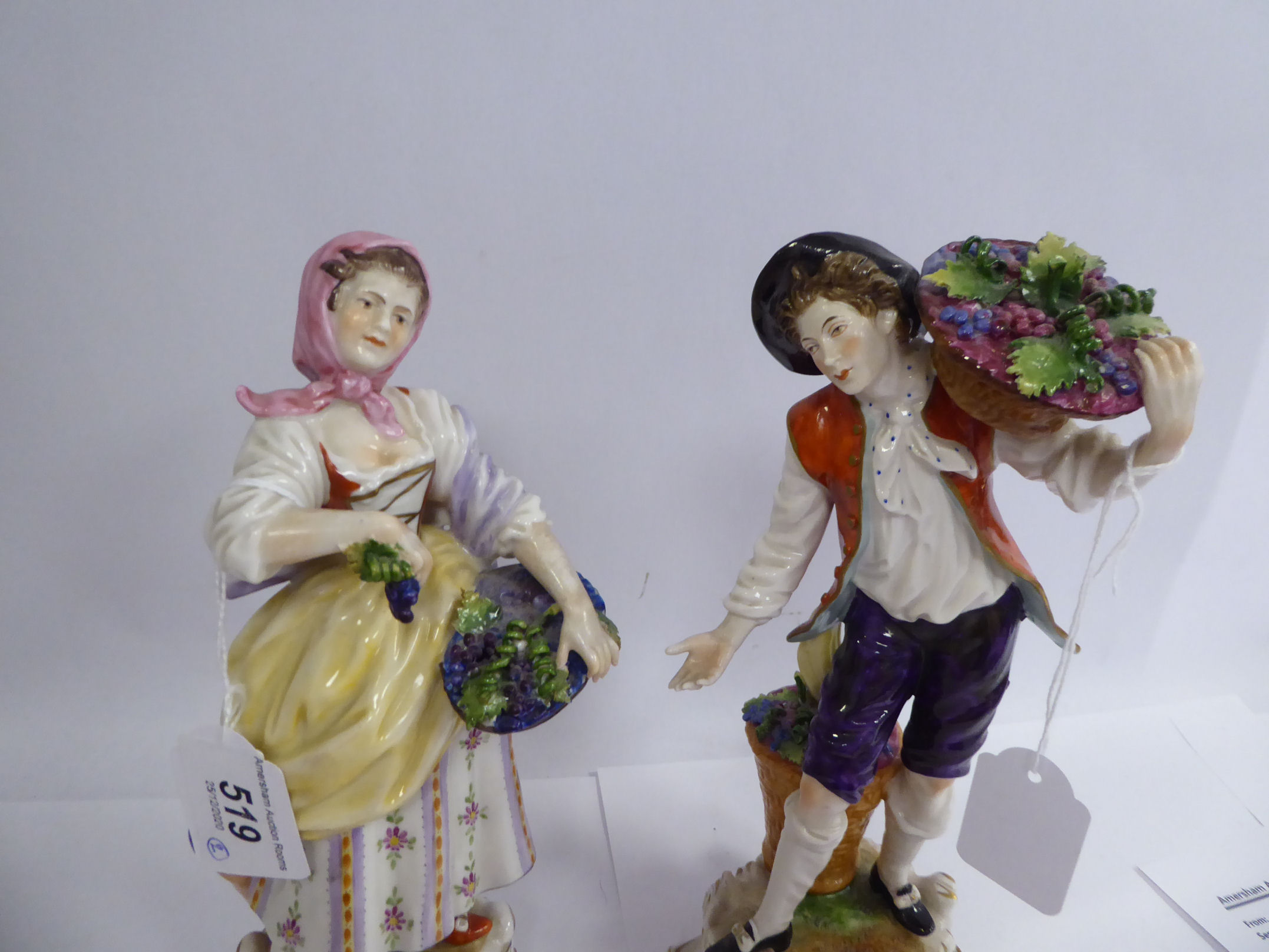 Two similar early 20thC Continental porcelain figures, - Image 2 of 4