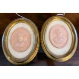 Two late Victorian moulded composition oval plaques, depicting two gentlemen in formal dress 3.