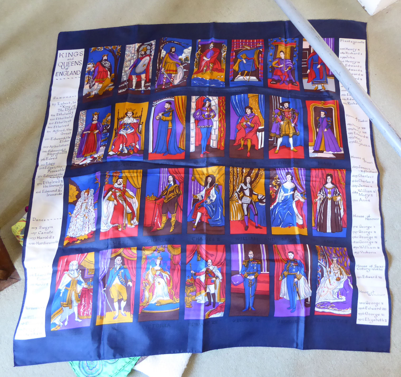 Silk and other scarves: to include a Coronation 1937 cream and blue printed example (From the - Image 3 of 6